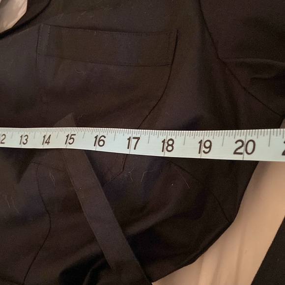 LOFT Black Button Down, Belted, Long Sleeve w/ Stretch Top Size 12 - Picture 7 of 9